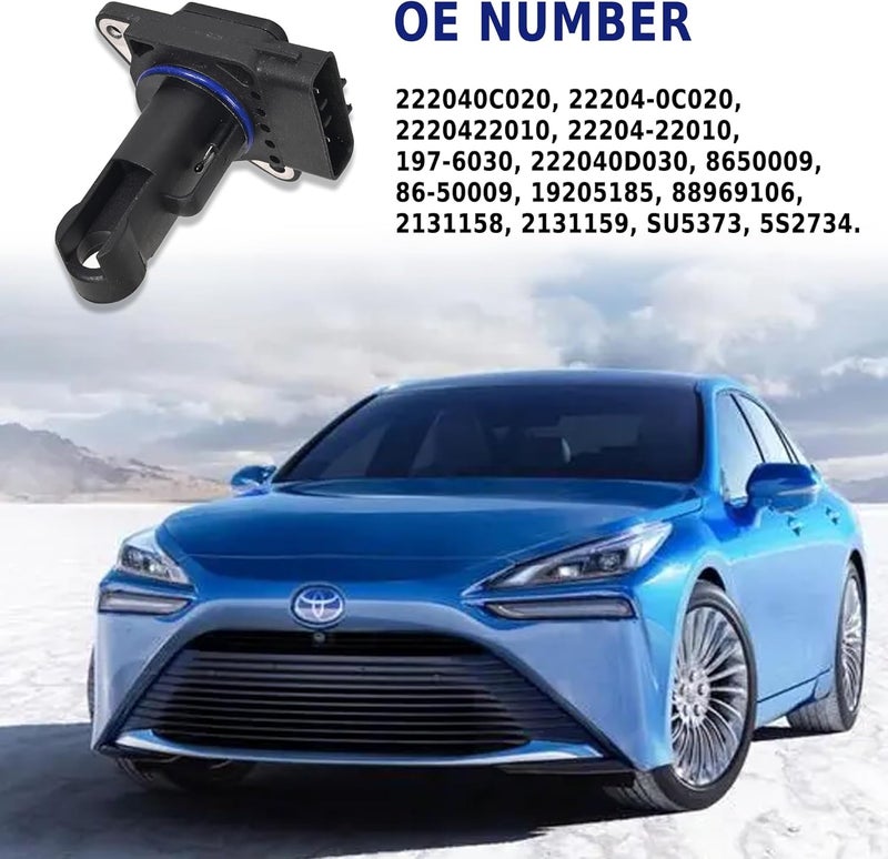 RICH AUTO Mass Air Flow Sensor 22204-22010 MAF Sensor Compatible with Lexus ES300/ES330/GS300 Toyota Camry/Matrix/Prius/Tacoma/Yaris Scion XA/XB - Replacement 222040C020 2220422010 22204-0C020 197-6030 - Image 4